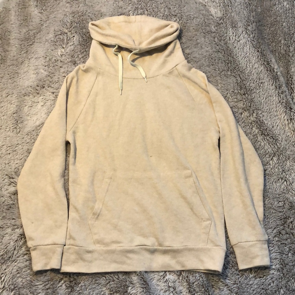 Tan Derek Heart Cowl Neck Hoodie